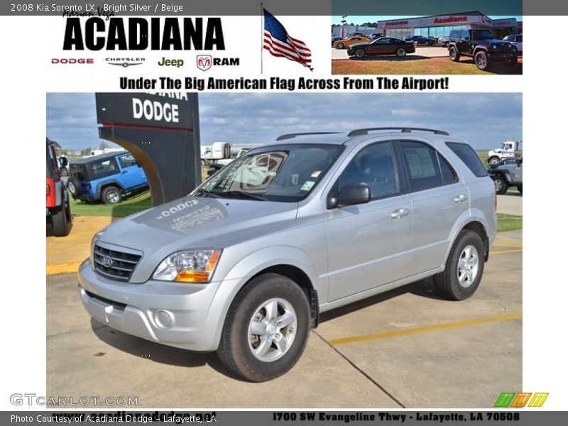 Bright Silver / Beige 2008 Kia Sorento LX