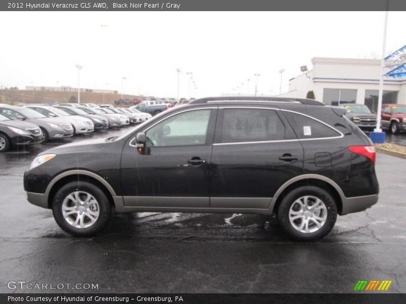 Black Noir Pearl / Gray 2012 Hyundai Veracruz GLS AWD