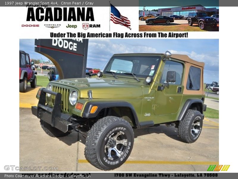Citron Pearl / Gray 1997 Jeep Wrangler Sport 4x4