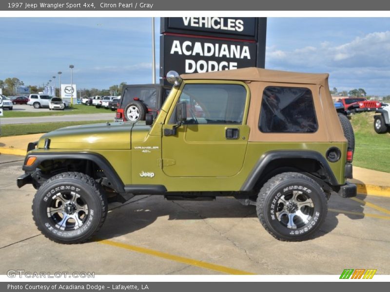 Citron Pearl / Gray 1997 Jeep Wrangler Sport 4x4