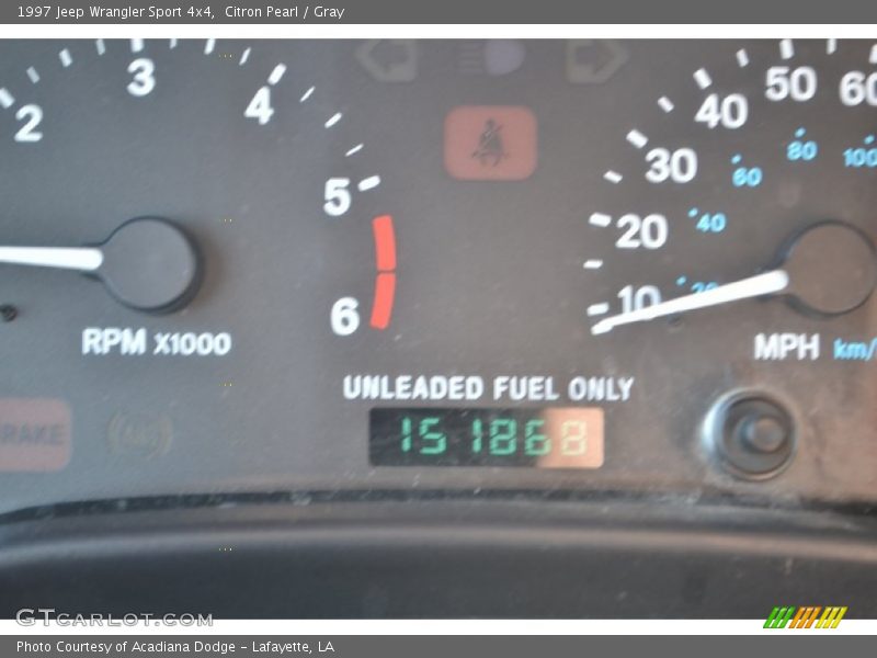Citron Pearl / Gray 1997 Jeep Wrangler Sport 4x4