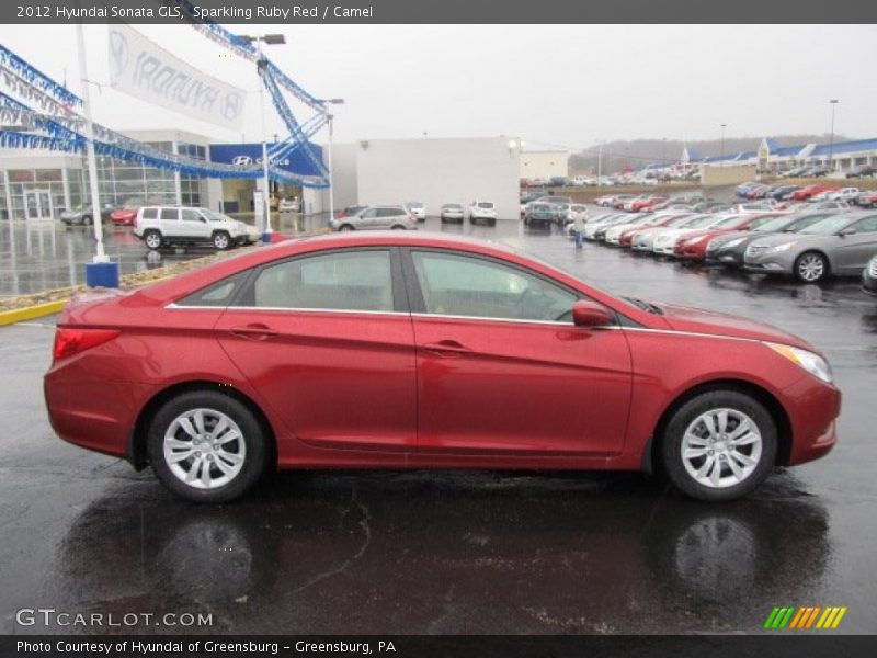 Sparkling Ruby Red / Camel 2012 Hyundai Sonata GLS