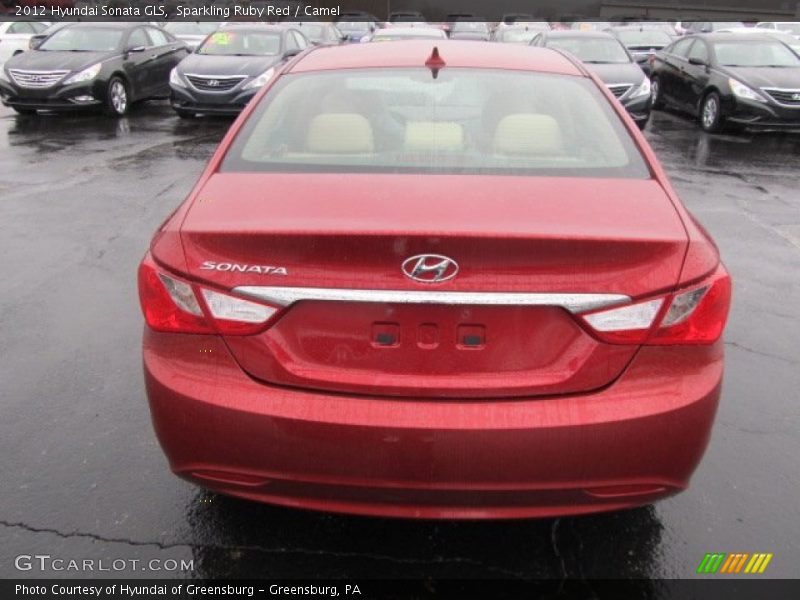 Sparkling Ruby Red / Camel 2012 Hyundai Sonata GLS