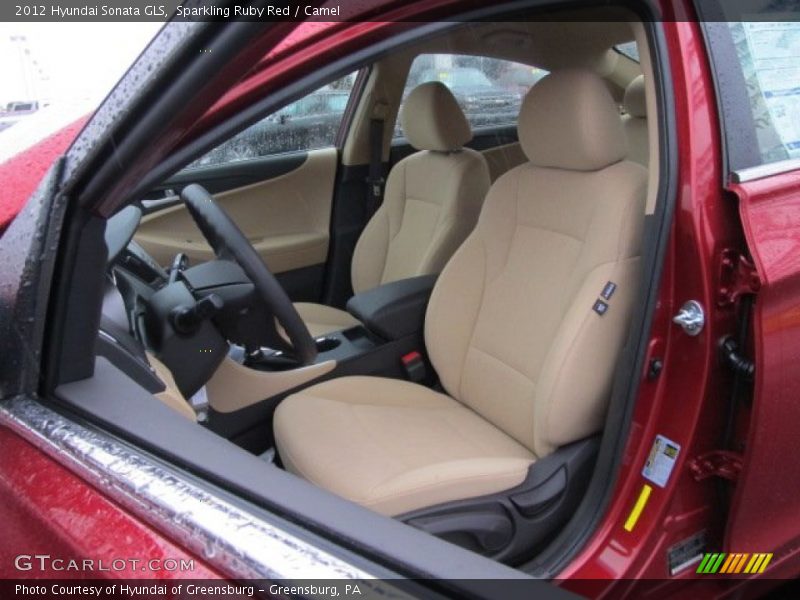 Sparkling Ruby Red / Camel 2012 Hyundai Sonata GLS