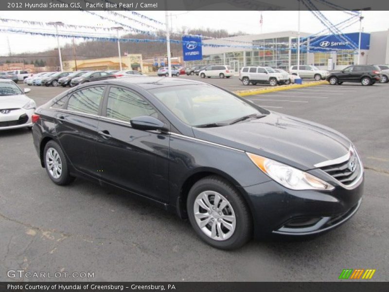 Pacific Blue Pearl / Camel 2012 Hyundai Sonata GLS