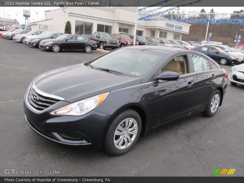 Pacific Blue Pearl / Camel 2012 Hyundai Sonata GLS