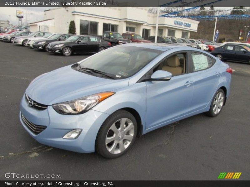 Blue Sky Metallic / Beige 2012 Hyundai Elantra Limited