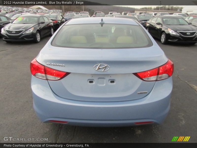 Blue Sky Metallic / Beige 2012 Hyundai Elantra Limited