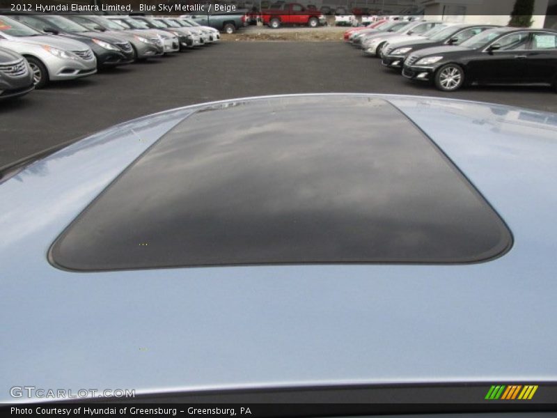 Blue Sky Metallic / Beige 2012 Hyundai Elantra Limited