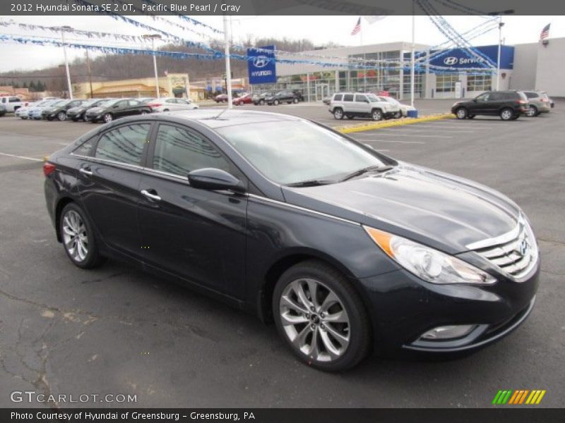 Pacific Blue Pearl / Gray 2012 Hyundai Sonata SE 2.0T