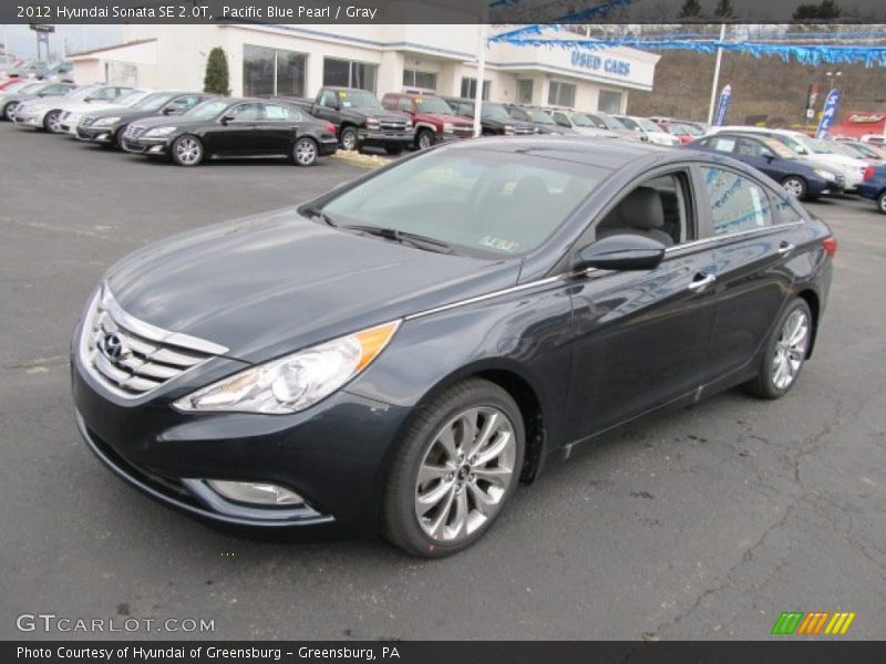 Pacific Blue Pearl / Gray 2012 Hyundai Sonata SE 2.0T