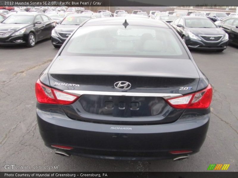 Pacific Blue Pearl / Gray 2012 Hyundai Sonata SE 2.0T