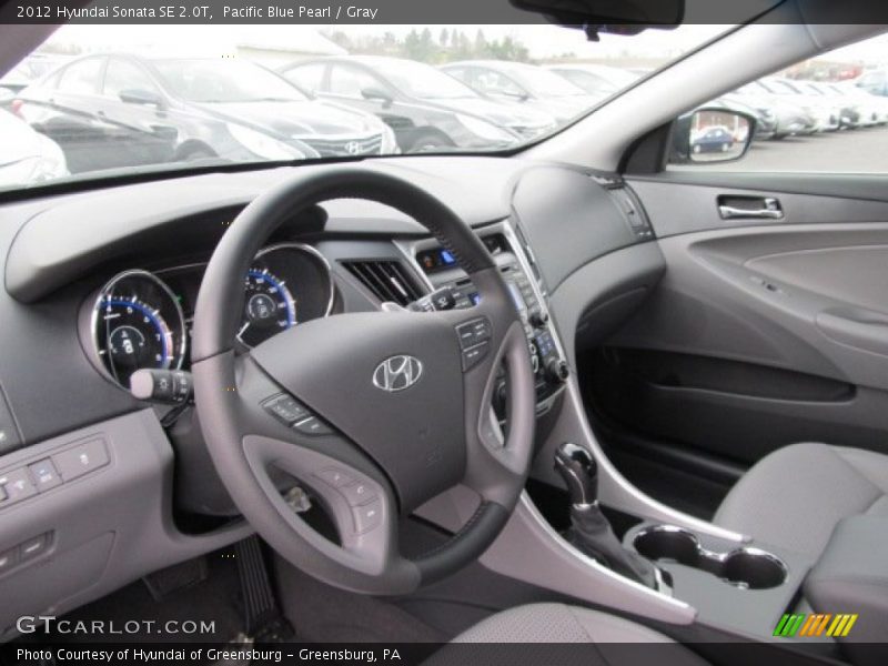 Pacific Blue Pearl / Gray 2012 Hyundai Sonata SE 2.0T