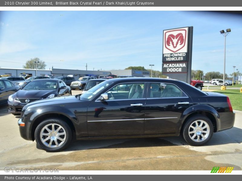 Brilliant Black Crystal Pearl / Dark Khaki/Light Graystone 2010 Chrysler 300 Limited
