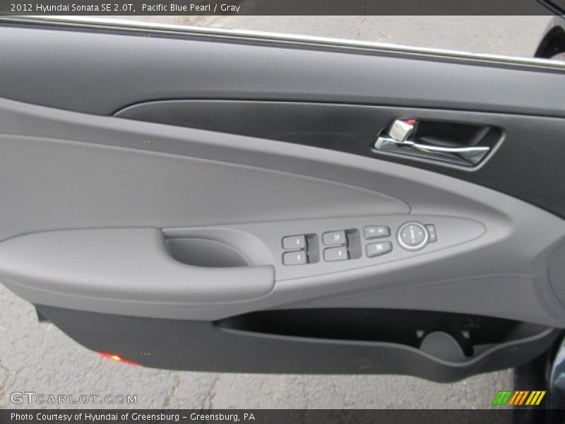 Pacific Blue Pearl / Gray 2012 Hyundai Sonata SE 2.0T