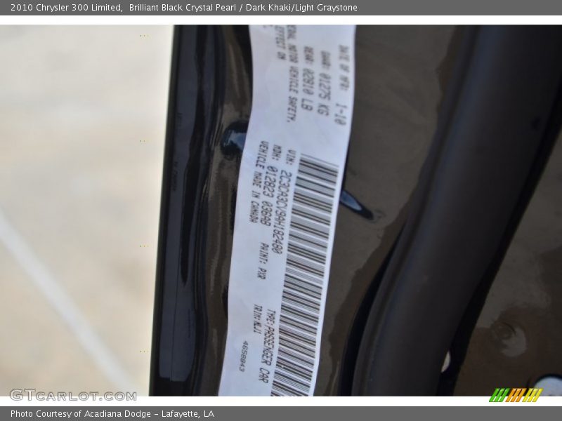 Brilliant Black Crystal Pearl / Dark Khaki/Light Graystone 2010 Chrysler 300 Limited
