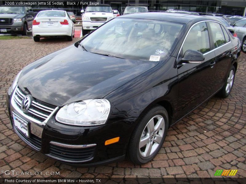 Black / Pure Beige 2008 Volkswagen Jetta SE Sedan