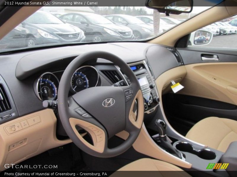 Shimmering White / Camel 2012 Hyundai Sonata GLS