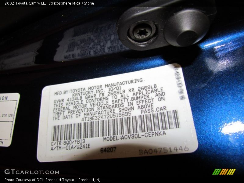 Stratosphere Mica / Stone 2002 Toyota Camry LE