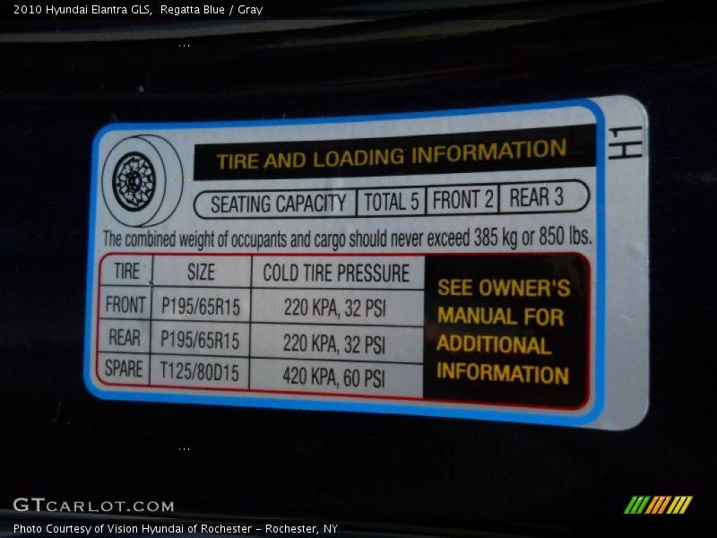 Regatta Blue / Gray 2010 Hyundai Elantra GLS