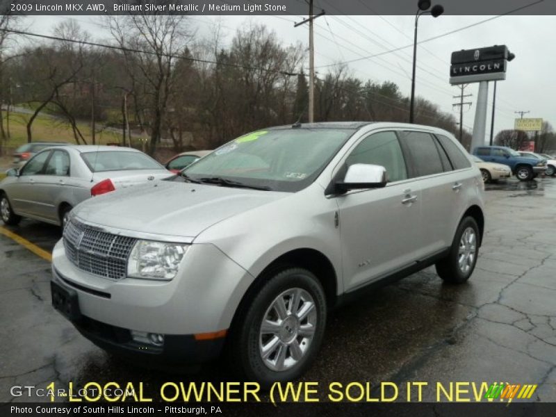 Brilliant Silver Metallic / Medium Light Stone 2009 Lincoln MKX AWD