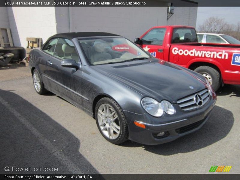 Steel Grey Metallic / Black/Cappuccino 2009 Mercedes-Benz CLK 350 Cabriolet