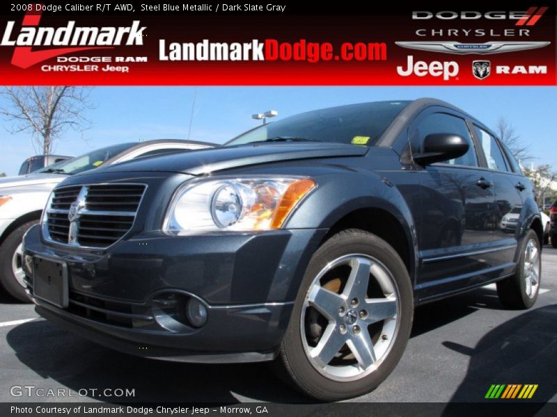 Steel Blue Metallic / Dark Slate Gray 2008 Dodge Caliber R/T AWD