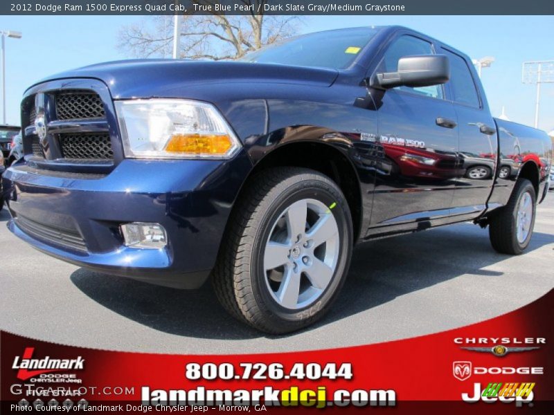 True Blue Pearl / Dark Slate Gray/Medium Graystone 2012 Dodge Ram 1500 Express Quad Cab