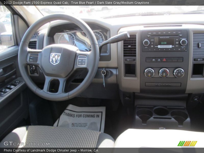 True Blue Pearl / Dark Slate Gray/Medium Graystone 2012 Dodge Ram 1500 Express Quad Cab
