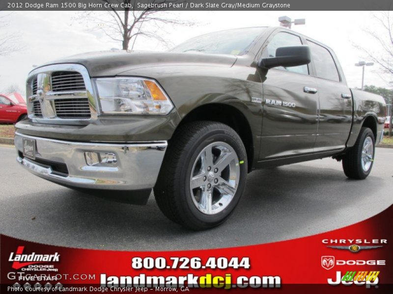 Sagebrush Pearl / Dark Slate Gray/Medium Graystone 2012 Dodge Ram 1500 Big Horn Crew Cab