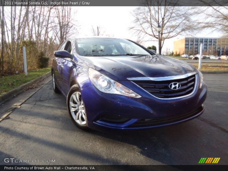 Indigo Blue Pearl / Gray 2011 Hyundai Sonata GLS