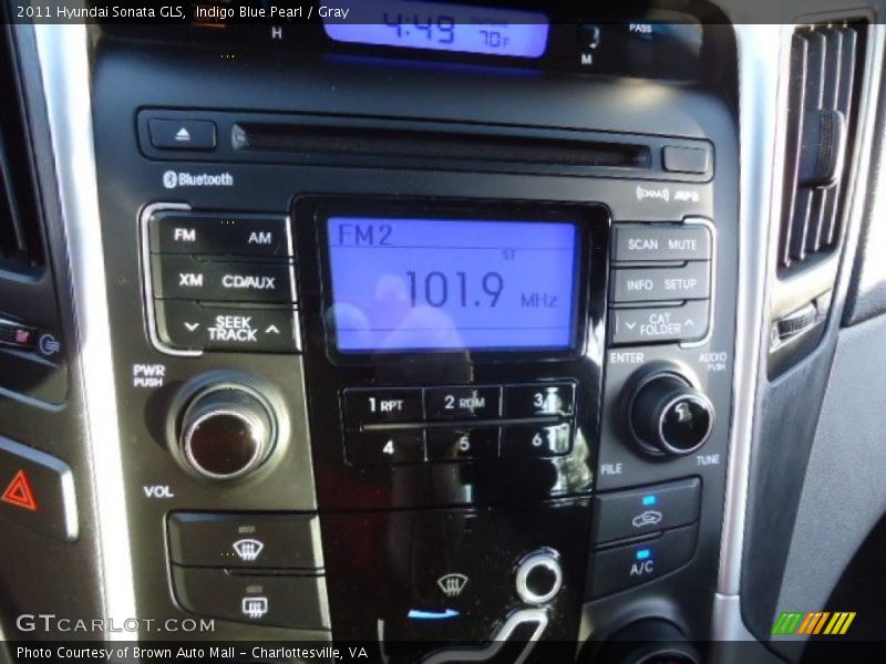 Indigo Blue Pearl / Gray 2011 Hyundai Sonata GLS