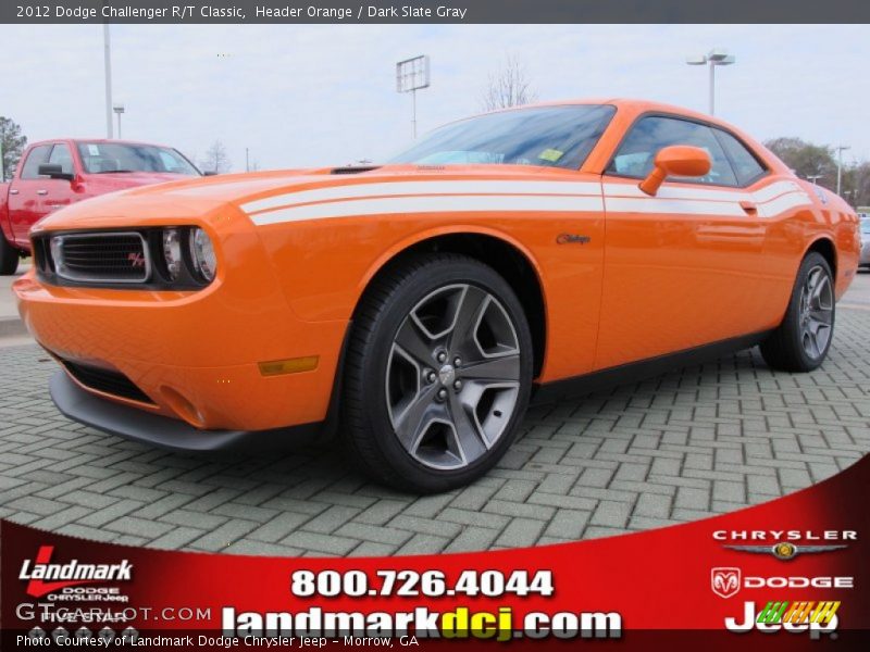 Header Orange / Dark Slate Gray 2012 Dodge Challenger R/T Classic