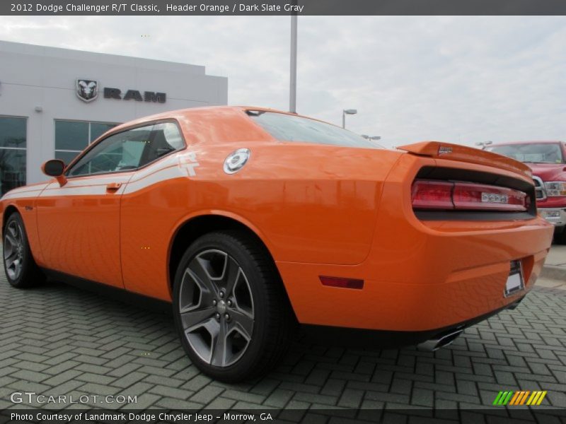 Header Orange / Dark Slate Gray 2012 Dodge Challenger R/T Classic