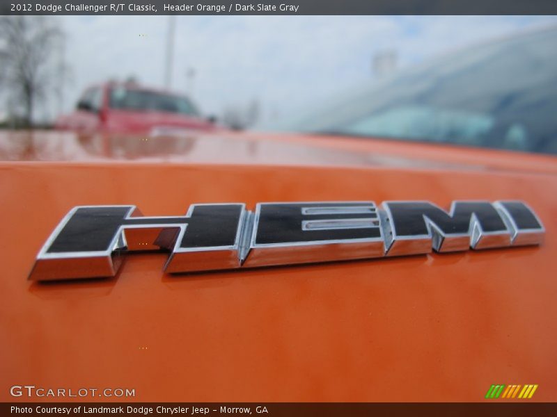 Header Orange / Dark Slate Gray 2012 Dodge Challenger R/T Classic
