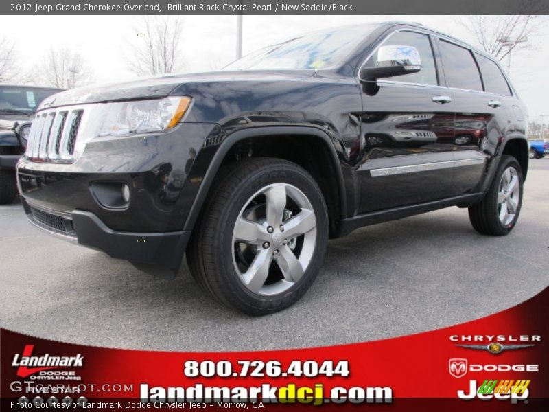 Brilliant Black Crystal Pearl / New Saddle/Black 2012 Jeep Grand Cherokee Overland