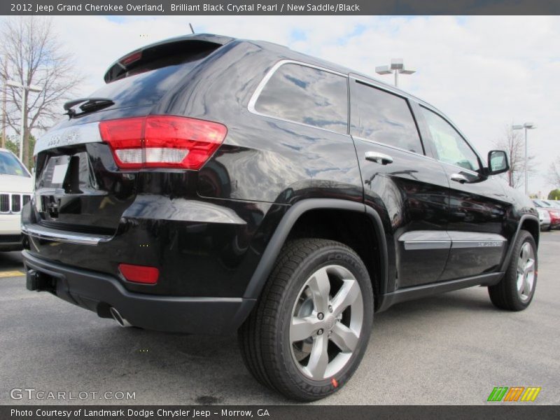 Brilliant Black Crystal Pearl / New Saddle/Black 2012 Jeep Grand Cherokee Overland