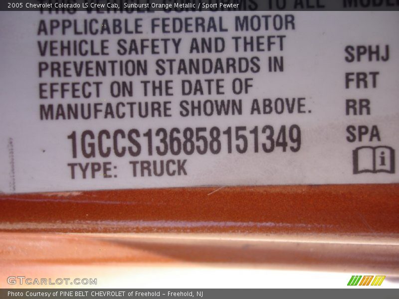Sunburst Orange Metallic / Sport Pewter 2005 Chevrolet Colorado LS Crew Cab