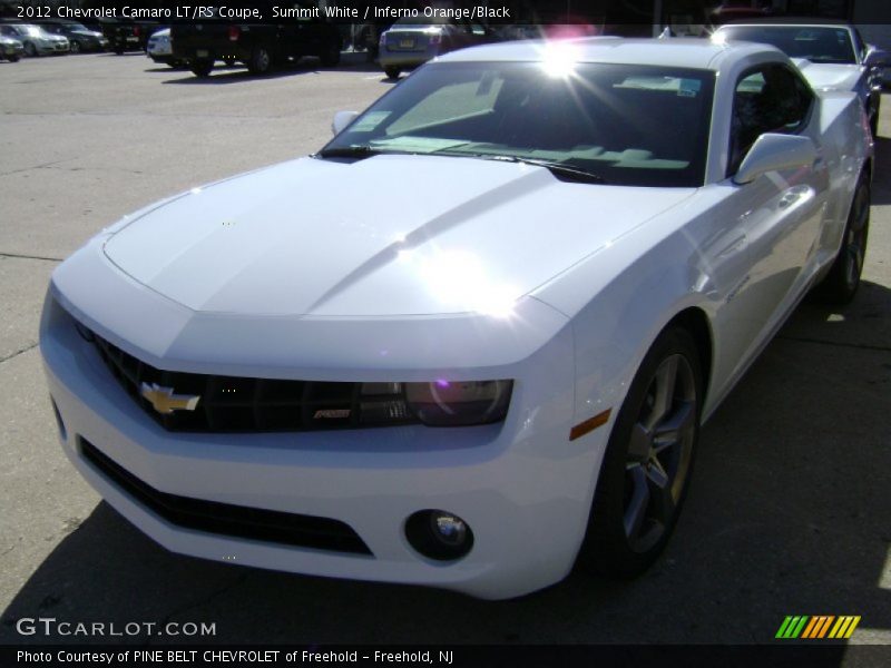 Summit White / Inferno Orange/Black 2012 Chevrolet Camaro LT/RS Coupe