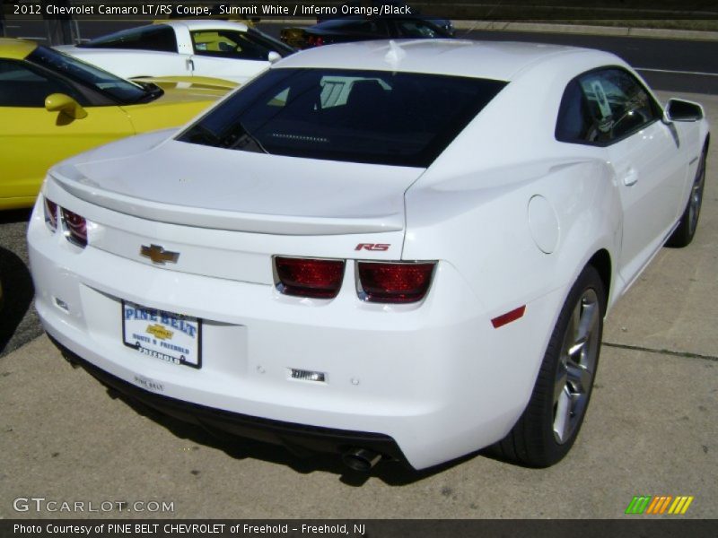 Summit White / Inferno Orange/Black 2012 Chevrolet Camaro LT/RS Coupe