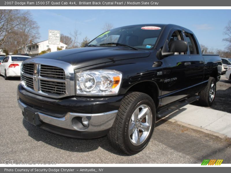 Brilliant Black Crystal Pearl / Medium Slate Gray 2007 Dodge Ram 1500 ST Quad Cab 4x4