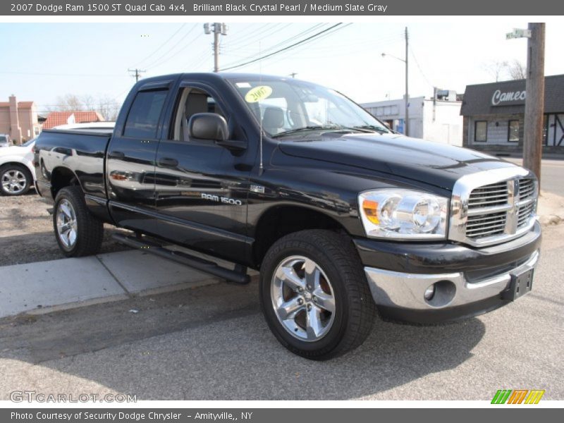 Brilliant Black Crystal Pearl / Medium Slate Gray 2007 Dodge Ram 1500 ST Quad Cab 4x4