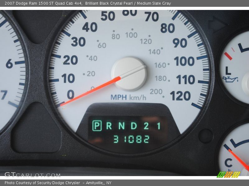 Brilliant Black Crystal Pearl / Medium Slate Gray 2007 Dodge Ram 1500 ST Quad Cab 4x4