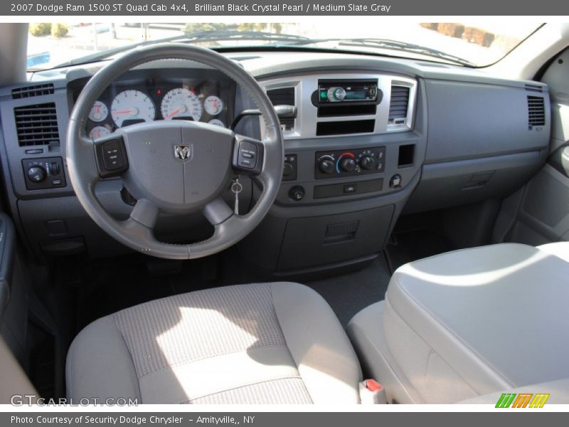 Brilliant Black Crystal Pearl / Medium Slate Gray 2007 Dodge Ram 1500 ST Quad Cab 4x4