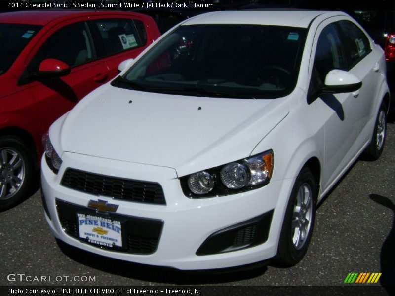 Summit White / Jet Black/Dark Titanium 2012 Chevrolet Sonic LS Sedan