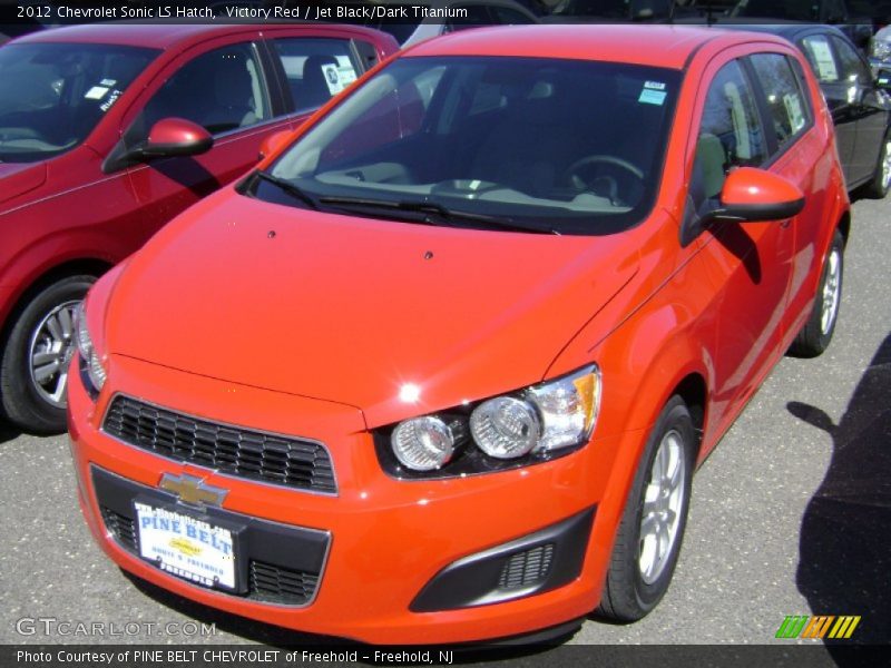 Victory Red / Jet Black/Dark Titanium 2012 Chevrolet Sonic LS Hatch