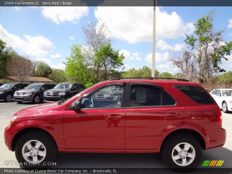 Spicy Red / Beige 2009 Kia Sorento LX