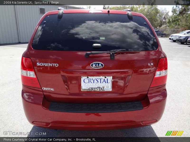 Spicy Red / Beige 2009 Kia Sorento LX