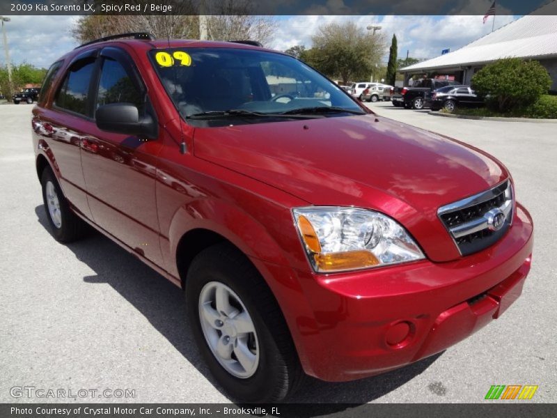 Spicy Red / Beige 2009 Kia Sorento LX