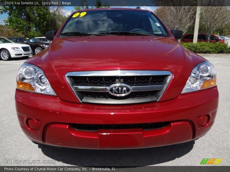 Spicy Red / Beige 2009 Kia Sorento LX